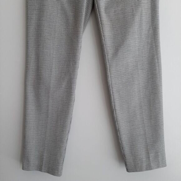 ZARA | Houndstooth Slim Leg Ankle Crop Trousers B&W Houndstooth Sz 4 - Picture 4 of 13